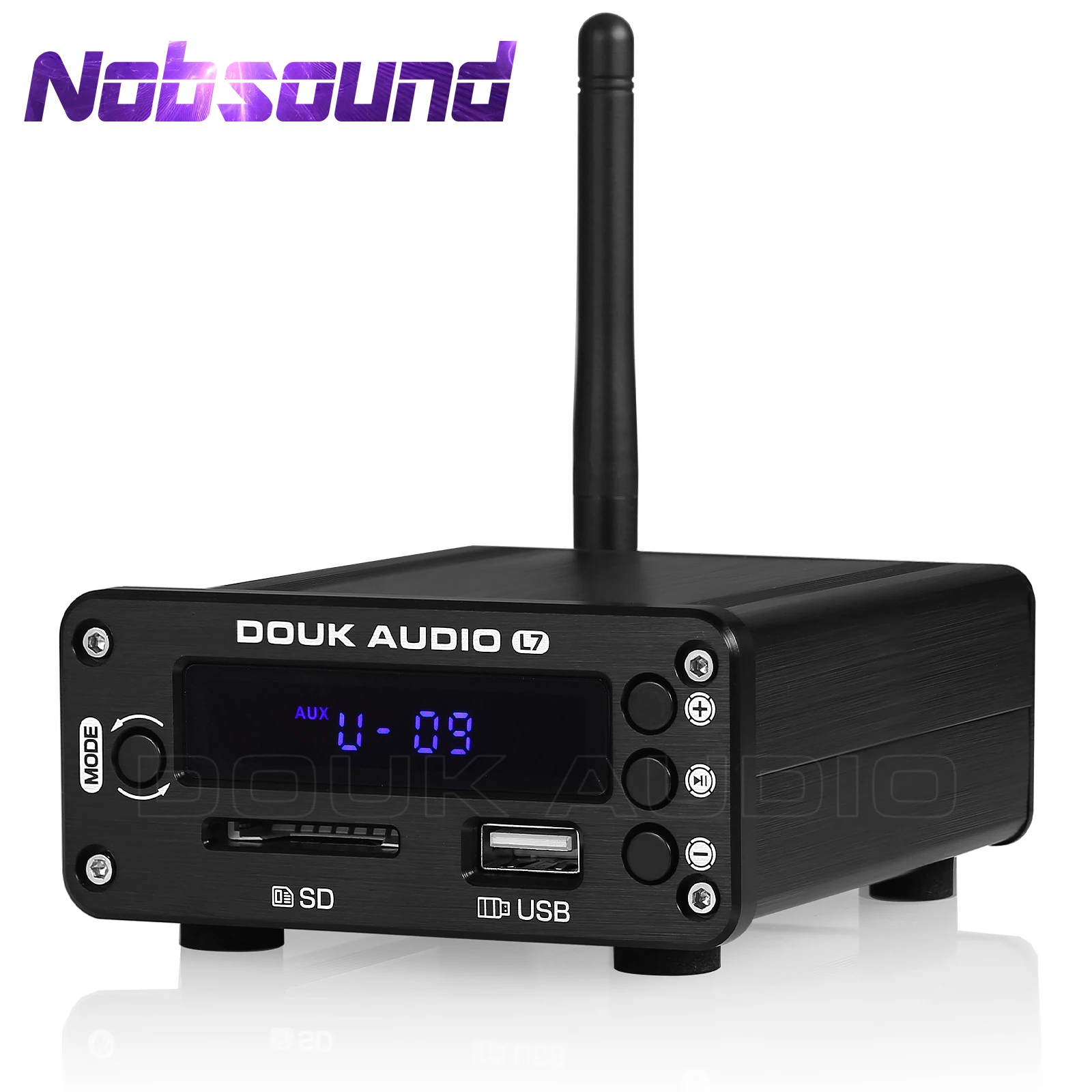 Headphone Amplifier Stereo Amplifier Portable DAC Amplifier Audio Amp Adapter Nobsound HiFi Bluetooth 5.0 Receiver DAC Stereo Audio Preamp USB Music Player FM Radio Headphone amp Supports U-Disk SD