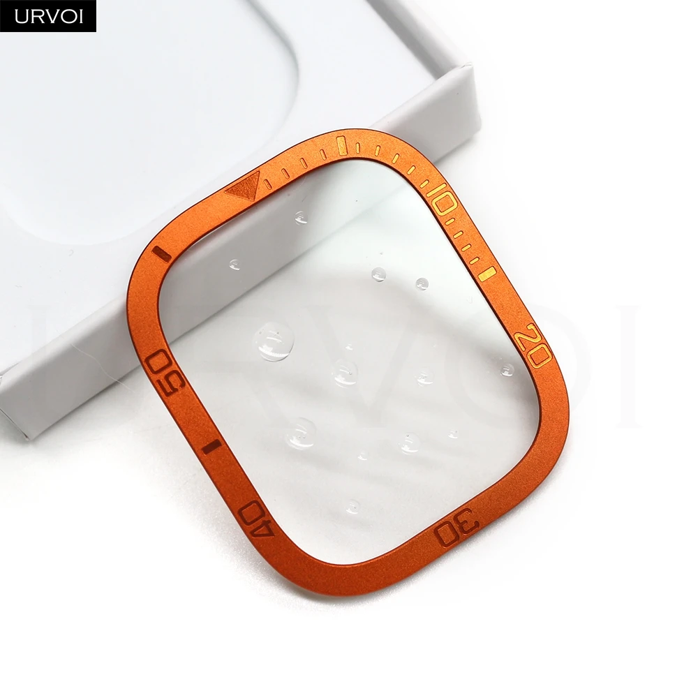 URVOI Apple Watch ultra 3 2 1 için korumalı halka çerçevesi, iWatch kılıfı için alüminyum alaşımlı temperli cam ekran koruyucu 49mm