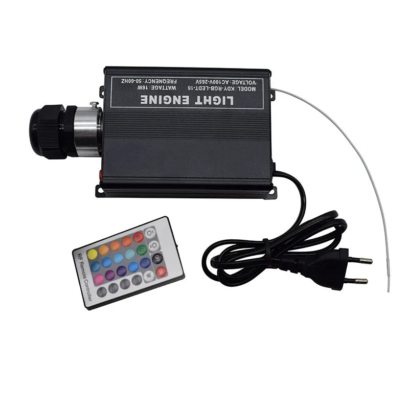 LED Light Engine 110V~265V Input 16W 30W RGB LED Fiber Optic Light With 24Key RF Remote Control For Home Roof Starry Sky