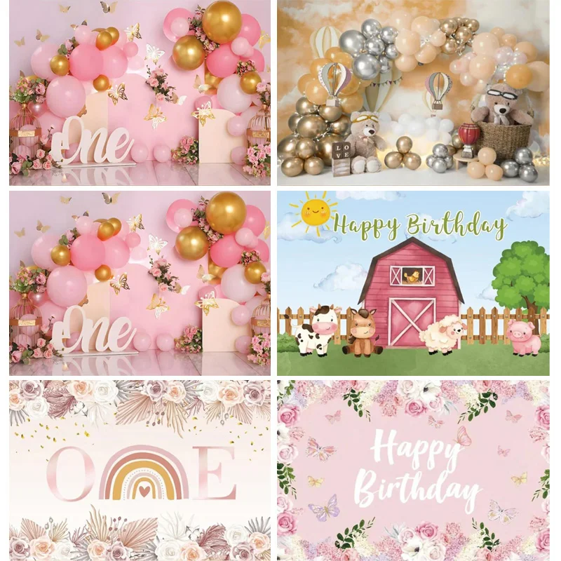 

Newborn Birthday Party Decor Photography Backdrop Cake Table Stage Fairy Tale Castle Studio Background Photo Booth Props PK-03