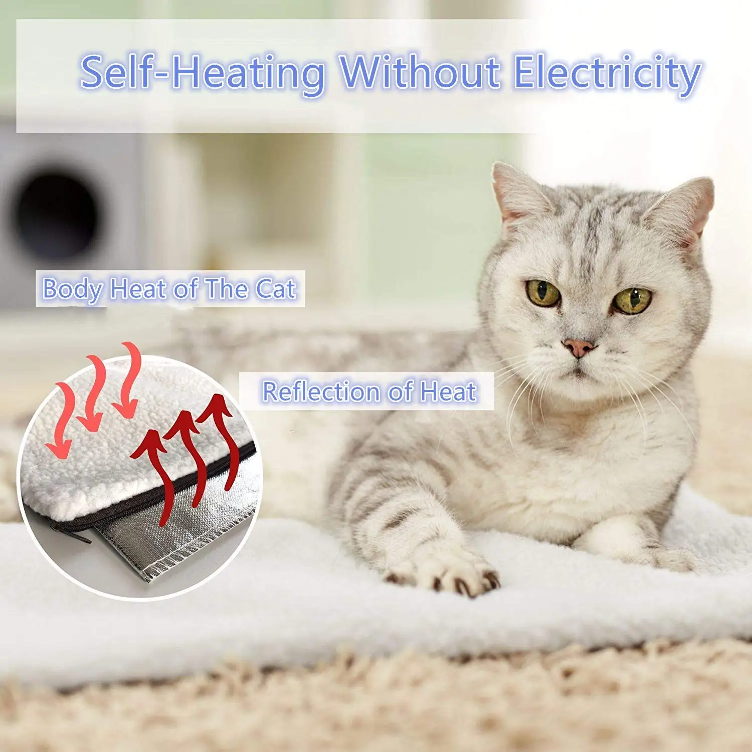 Title 4, Self-Heating Pet Pads Blanket Puppy Pad Warm Cu...
