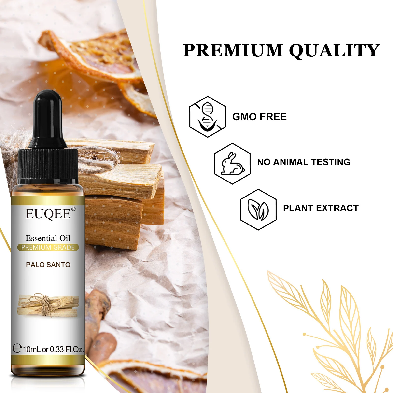 Palo Santo Natural Essential Oil Blend with Glass Dropper – Aromatic Botanical Collection