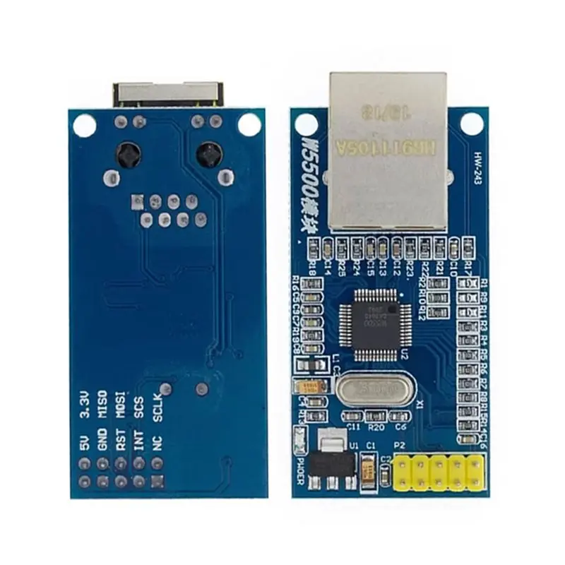 5PCS W5500 이더넷 네트워크 모듈 TCP/IP 51/STM32 SPI 인터페이스 W5100을 통한 마이크로컨트롤러 프로그램