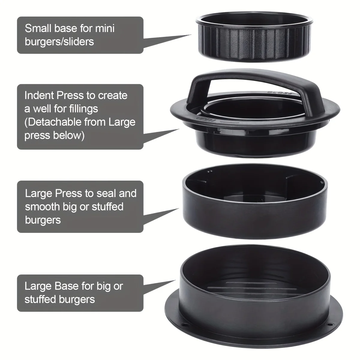 Non Stick Stuffer Hamburger Press Patty Maker Burger Mold Maker Patty Molds 1set with 50 Pcs Wax Hamburger Paper