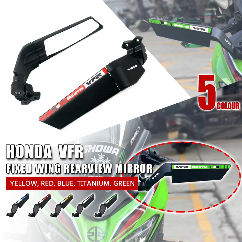 

For Honda VFR 400 750 800 VTR1000F CBR 650R 650F Modified Motorcycle Mirrors Adjustable Rotating Rearview Wind Swivel Wing Side