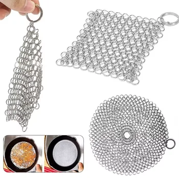 Strumento per la pulizia della pentola antiruggine riutilizzabile per la pulizia della cucina in 3 dimensioni per la pulizia della cucina in acciaio inossidabile per la casa