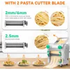 Commercial Pasta Maker Machine Electric Dough Roller Noodle Making Machine with 2/6mm and 2.5mm Round Blade Thickness Adjustable 2