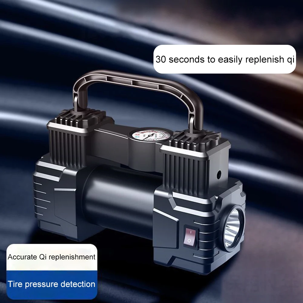 12V 150PSI Electric Tire Inflator with Pressure Gauge Mini Air Compressor Dual Cylinder Car Tire Inflatable Pump with LED Light air compressor pump air pump electric tire inflator air compressor inflatable pump tire inflator