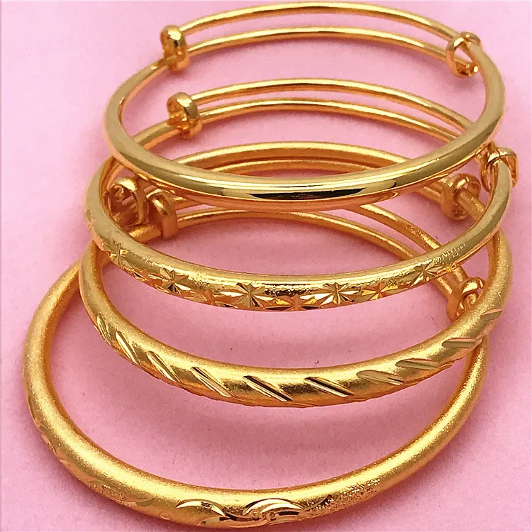 

Push-Pull Bucket Bracelet Women's Pure Gold Jewelry Gift Waterproof of Glossy Starry Plated 24K Real Gold 18K Bracelet Never Fad