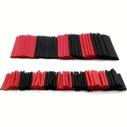 Premium Black & Red Heat Shrink Tubing Kit - 127 Piece Set for Cable Management & Wire Protection - Perfect for Vehicles & DIY Projects (127pcs)