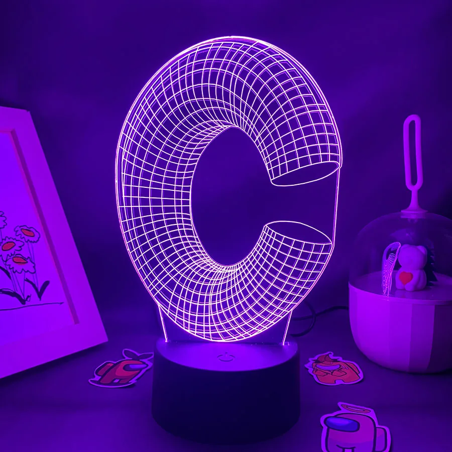 Lettera C 3D Led Neon Lava Lampade Regali Di Compleanno Colorati Per Gli Amici Kid Child Kawai Bedroom Table Decor Lettera C Luci Notturne