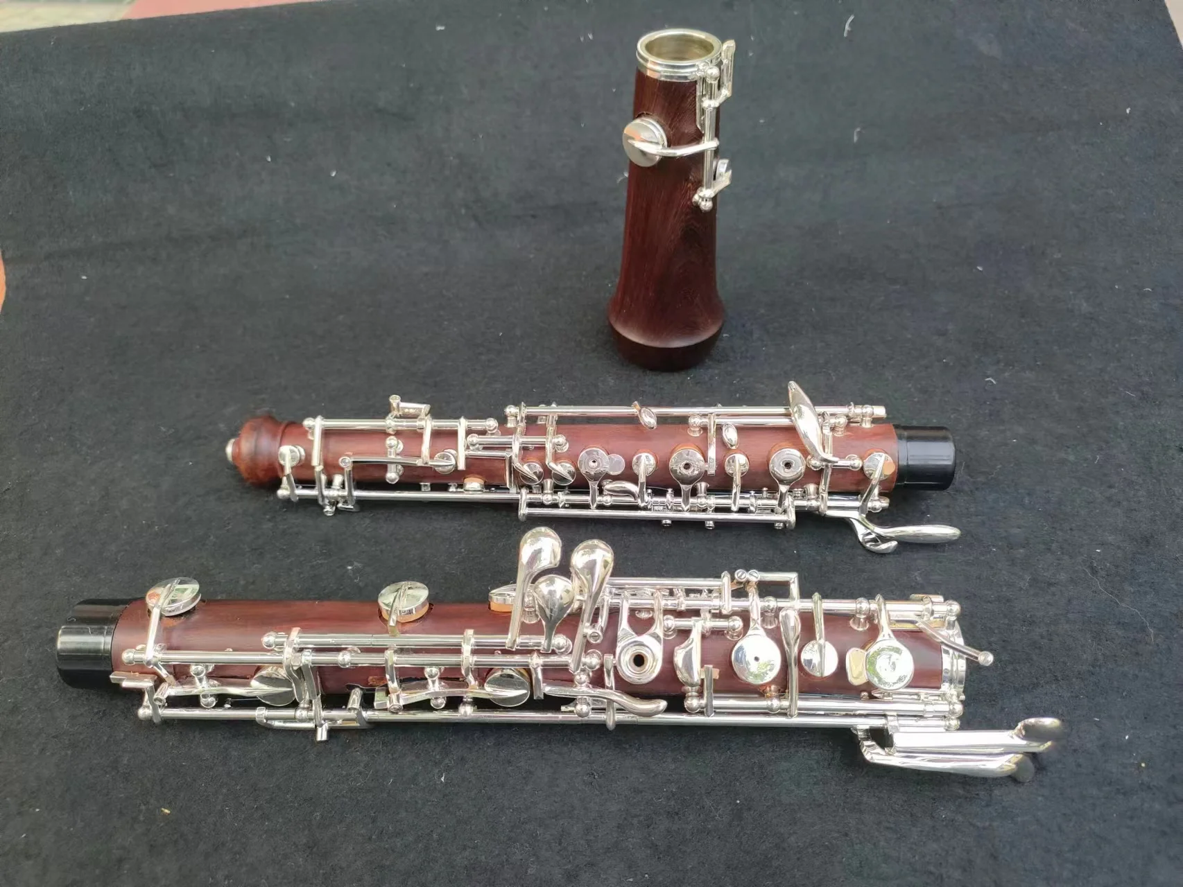Rosewood Professional Oboe,C Key Sliver Plated Fully or Semi Automatic Oboe,Free case Bag reed and Other Accessories