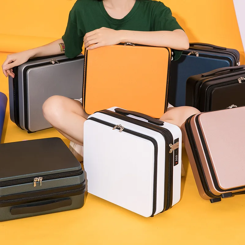 Front suitcase small female mini cute fashion trend student 16 inch makeup case portable portable multifunctional spinner luggage travel cosmetic bag
