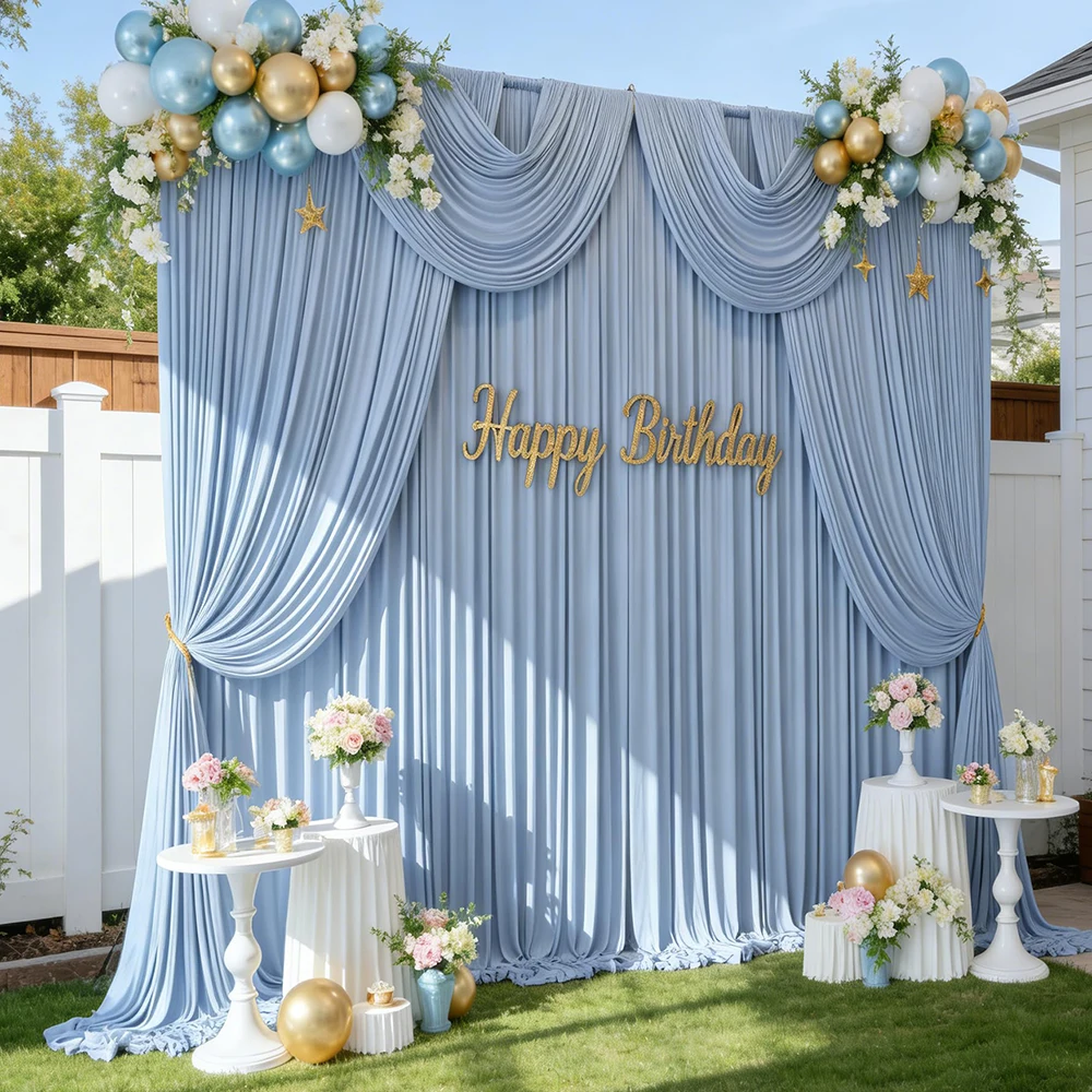 Wrinkle-Free Backdrop Curtain Fabric 1