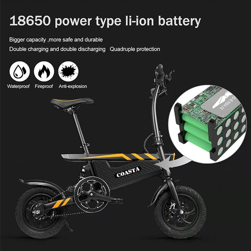 Bicicleta eléctrica plegable para adulto, bici con Motor de 36V, Ah, neumáticos 12 marco de aleación de aluminio, almacén en Europa - AliExpress