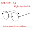 Metal Women Men Round Minus Prescription Eyeglasses With Degree Ultralight Finished Myopia Glasses Diopter 0 -0.5 -1.0 To -6.0 6