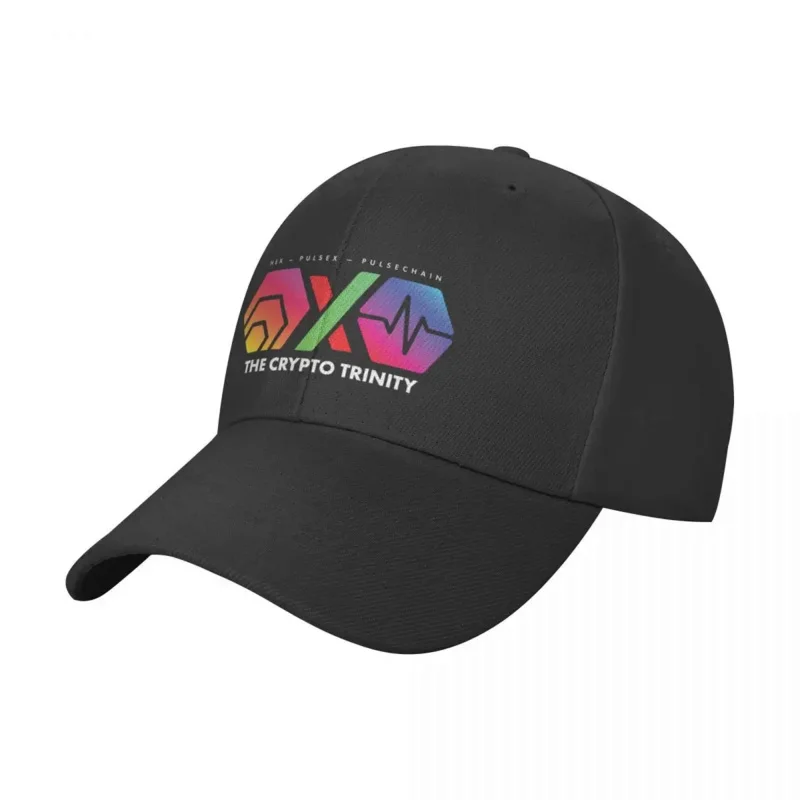 

The Crypto Trinity (Hex, Pulsechain and PulseX) on Black Baseball Cap Sun Cap cute Golf Hat Sun Hats For Women Men's