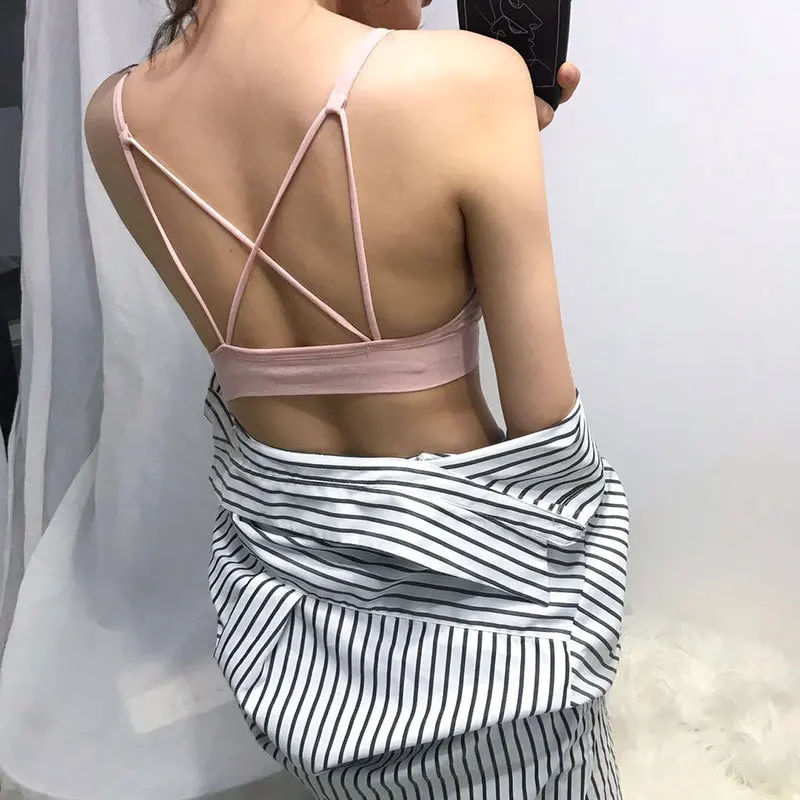 One Size Fits All Sexy Beauty Back Bra Tube Top Anti-light-gathering Sports Bras Women Lingerie No Steel Ring Underwear Bralette
