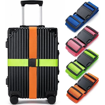 Set di 4 cinghie per bagagli, cinghia di sicurezza per bagagli, cinghia per bagagli, utilizzata per sigillare e identificare facilmente le borse da viaggio.