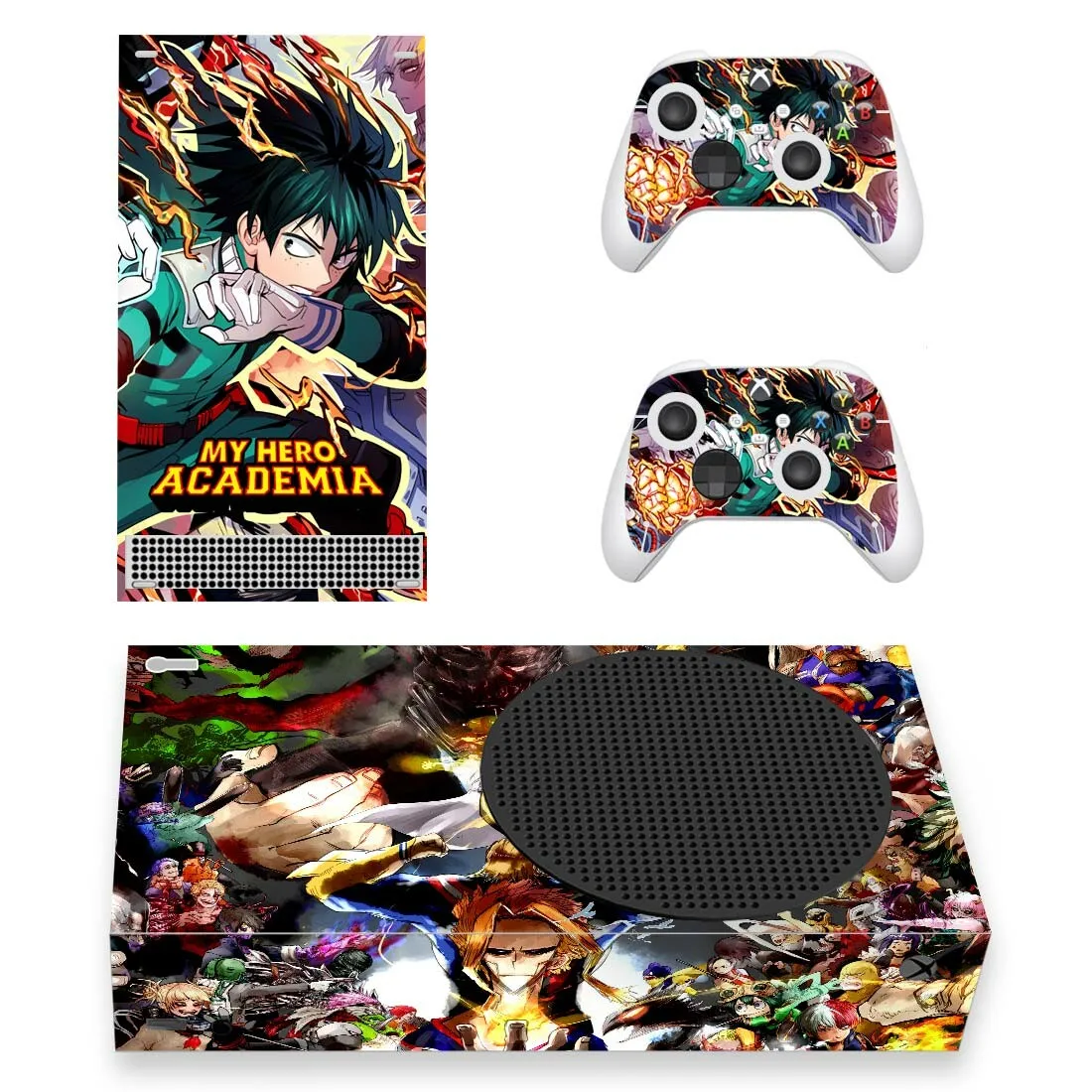 Xbox 시리즈 S 콘솔용 데칼 커버 및 컨트롤러 2 개, XSS 스킨 비닐, My Hero Academia 스킨 스티커