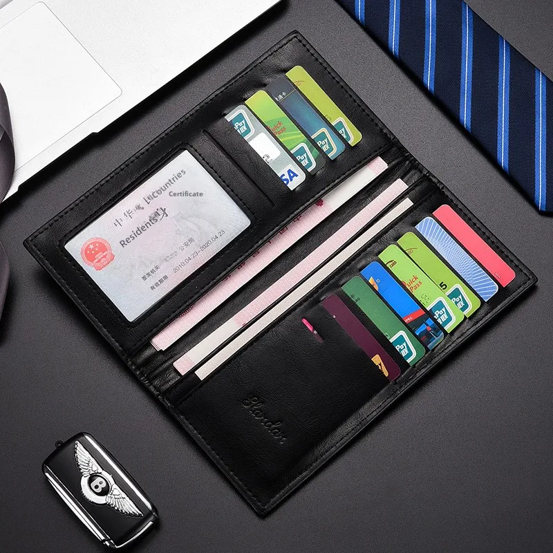 Long men's wallet ultra-thin youth trend multi slot casual wallet card bag student personalized retro wallet