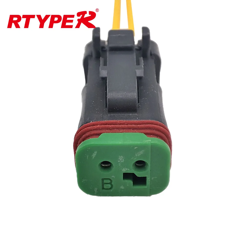 

1Set For Black 2 Pin excavating machinery Heavy Industry Machinery headlight boom light Wire Harness Plug DT06-2S DT04-2P 0090-
