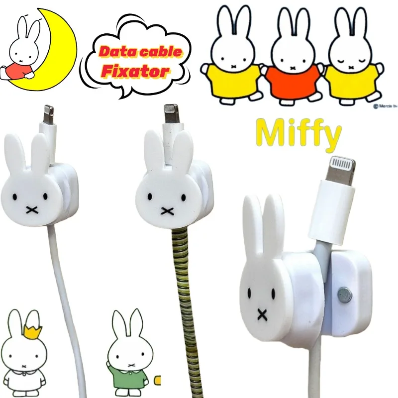 Miffy Film- und Fernseh-Merchandise: Niedlicher Cartoon-Datenkabel-Organizer, Desktop-Handyhalterung, wandmontierter Kabelhalter