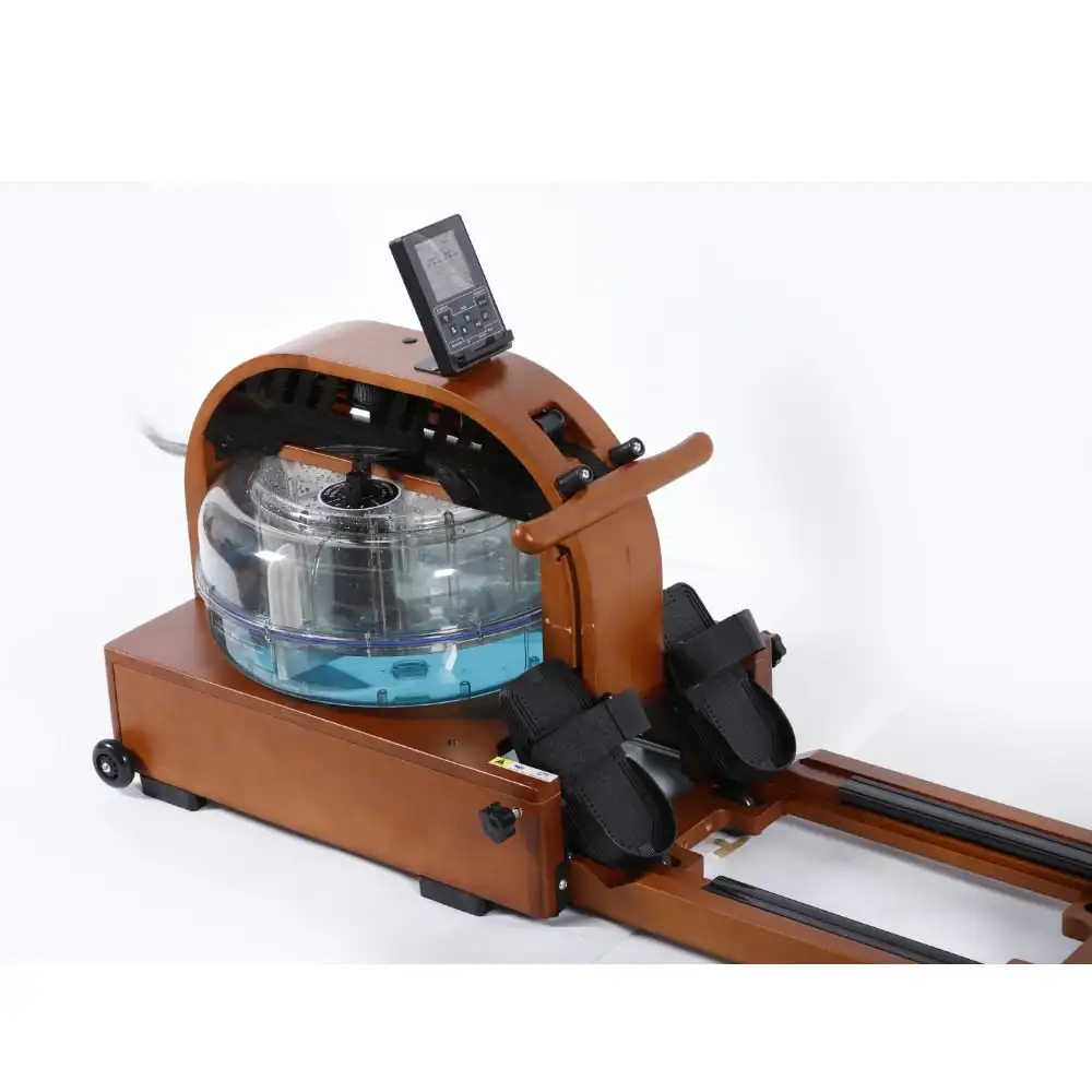 Rowing Machine-Foldable, Adjustable, Water Resistance, Stopwatch, Speed, Calories, Distance, Fitness, Exercise, Display, Heart