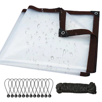 0.12mm trasparente antipioggia PE Film aterproof Shed balcone giardino Juicy Plant Shed Keep Warm parasole Pet House Cover Tarp 1