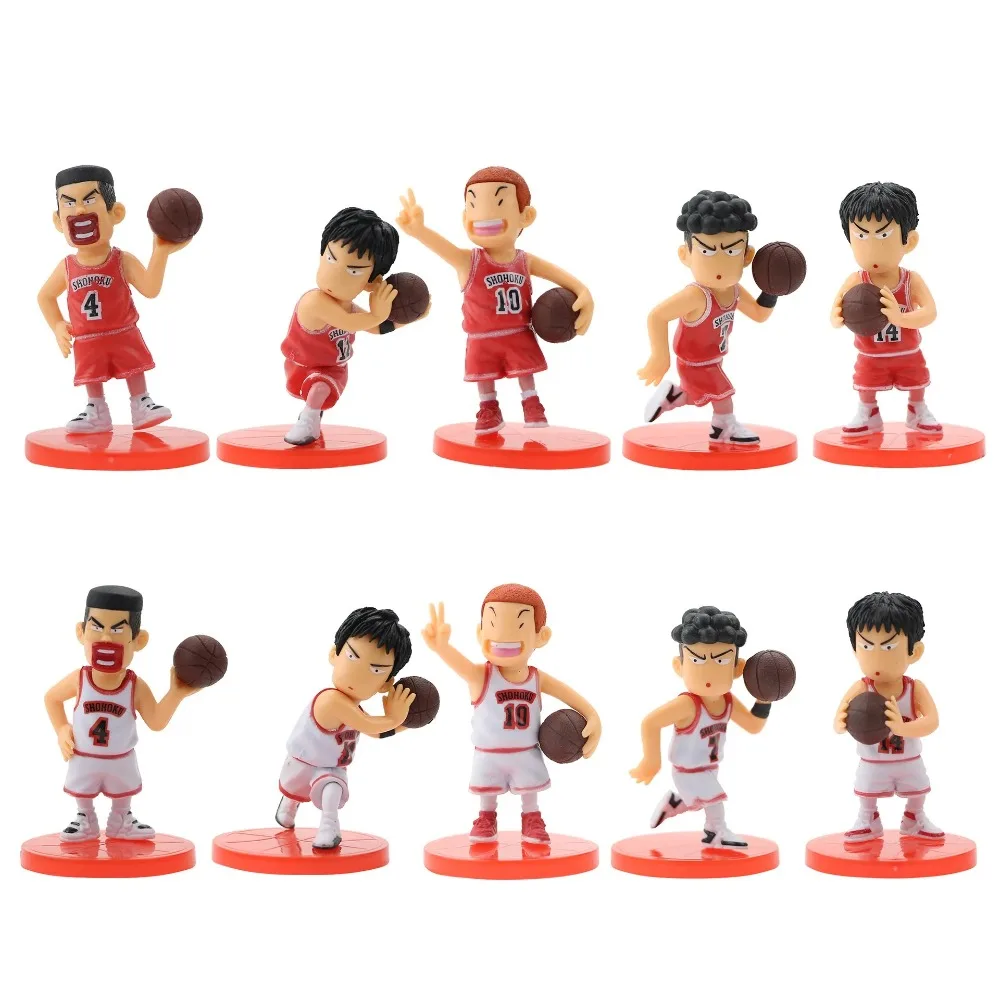 Slam Dunk Anime Xiangbei Team Figurine Set - 5-Piece Q-Version Collectibles, Home Decor, Children's Toys