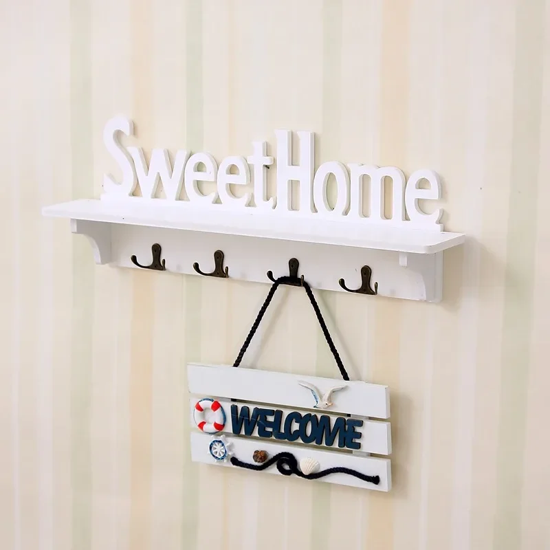 Sweet Home Wall Hooks Key Holder Storage Rack Shelf Kitchen Bathroom Organizer keys holder wall home key holder wall hook rack 3