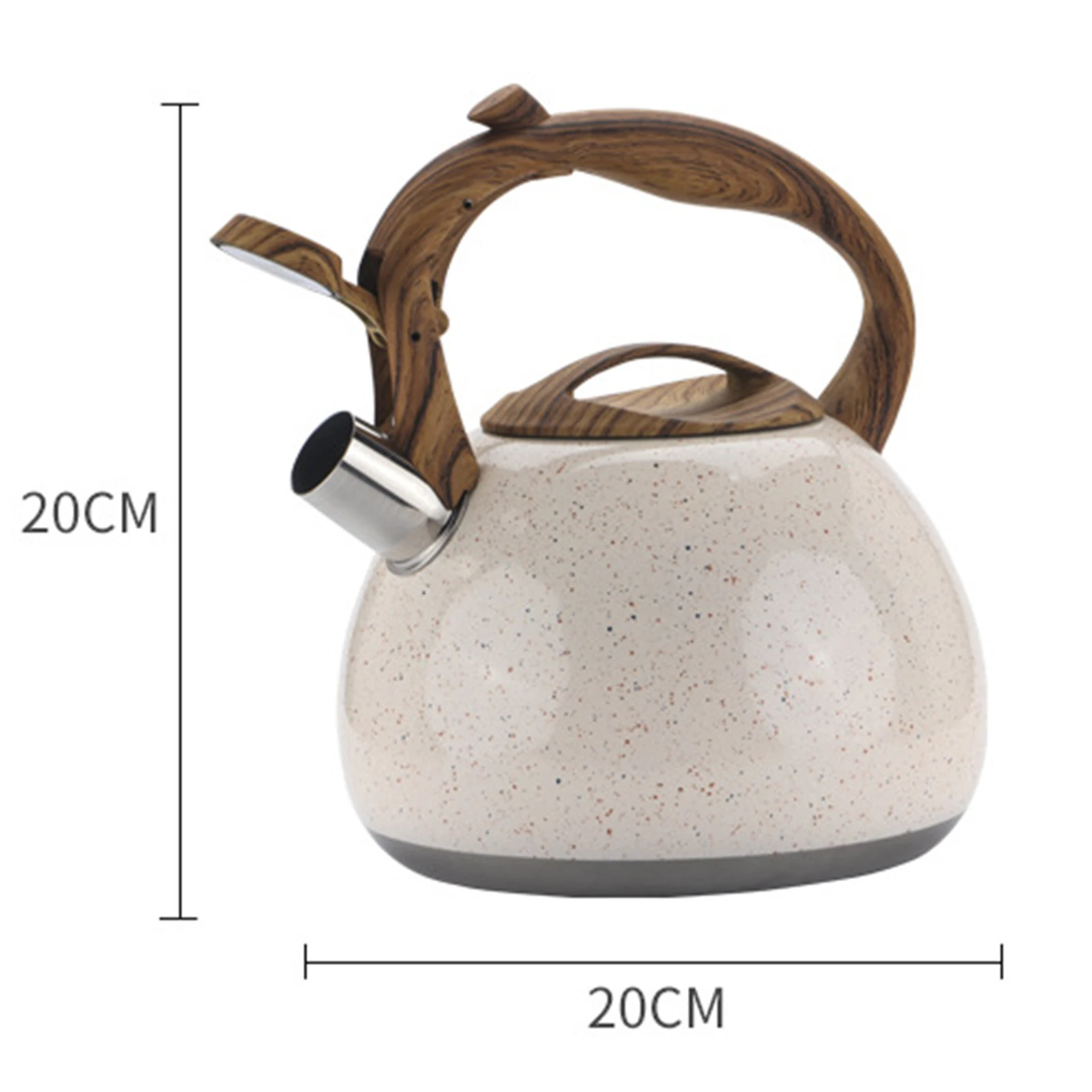 3L Tea Kettle Stovetop Whistling Unique with Wood Handle Whistle Water Kettle Pots Teapot for Tea Boiling Water Camping Milk