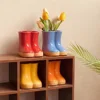 Japanese Rain Boots Ceramic Vase Creative Boots Ornaments Decorative Kitchen Chopsticks Tube Storage Tube Fleshy Flowerpot 2