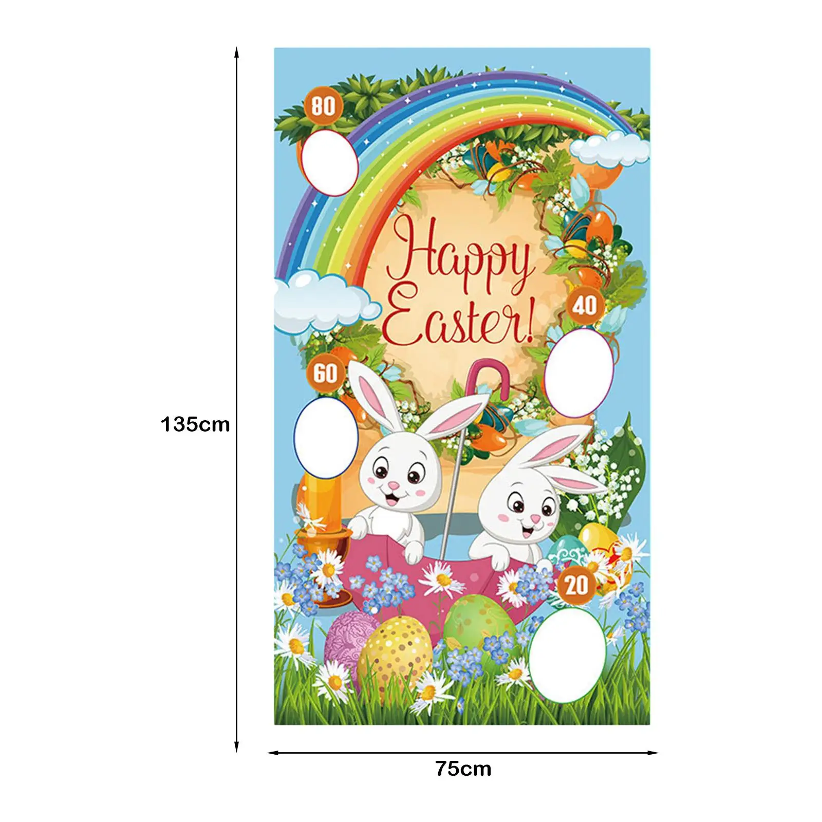 Toss Game Banner with 3 Bean Bags Carnival Activity Photo Props Backdrop Kids Throwing Banner for Camping Games Outside Toys