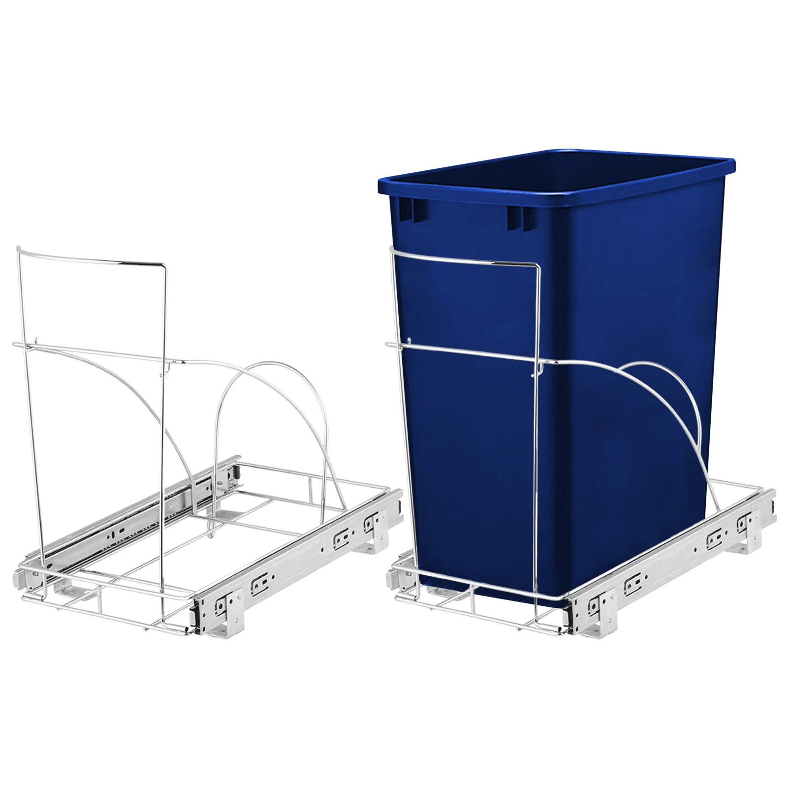 Cubo de basura extraíble, contenedor individual de 29 L, contenedor de  basura de cocina con soporte deslizante y asa, capacidad de carga de 110