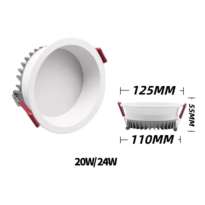 디밍이 가능한 매립형 눈부심 방지 다운라이트 LED 스팟 220V/110V 천장 원형 패널 조명 (장 가정 조명)