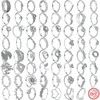 New 925 Sterling Silver Original Ring Pavé Clear Zircon Feather Flower Crown Heart Sparkling Lucky Wedding Rings Pantaro Jewelry 1