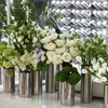 9x20Hcm SUS304 Stainless Steel Vase Decorative Centerpiece For Home or Wedding (Silver) 5