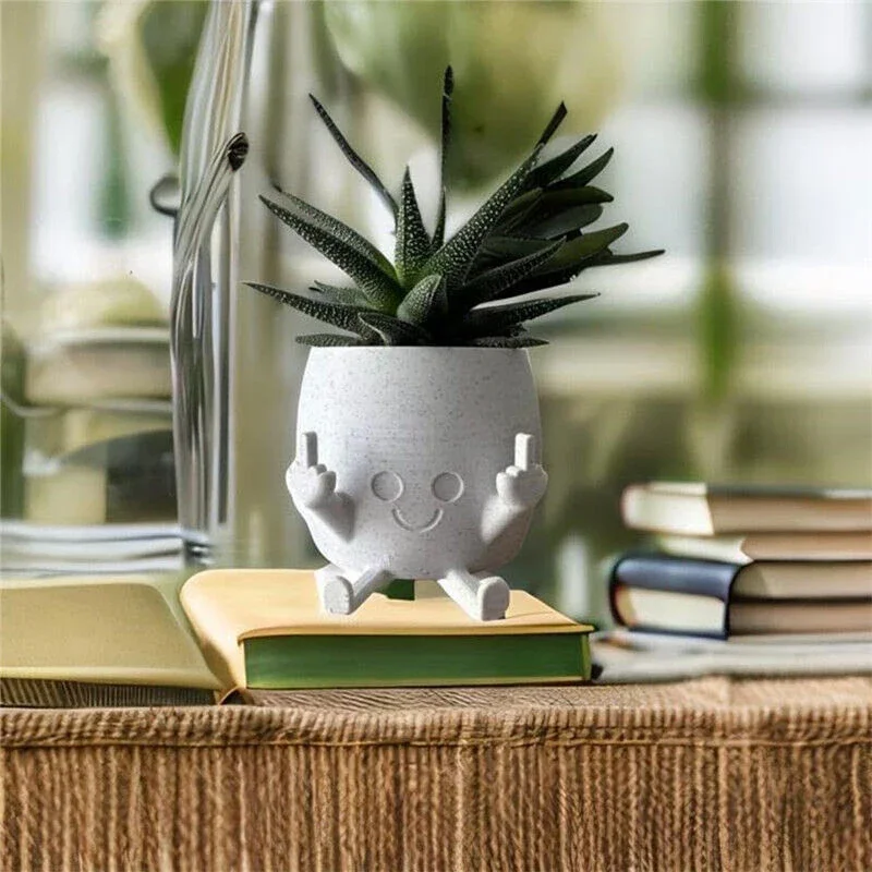 S3bf390cf4bdb40b3adb09aad840cbb97O Creative Middle Finger Flower Pot | Plant Flowerpot