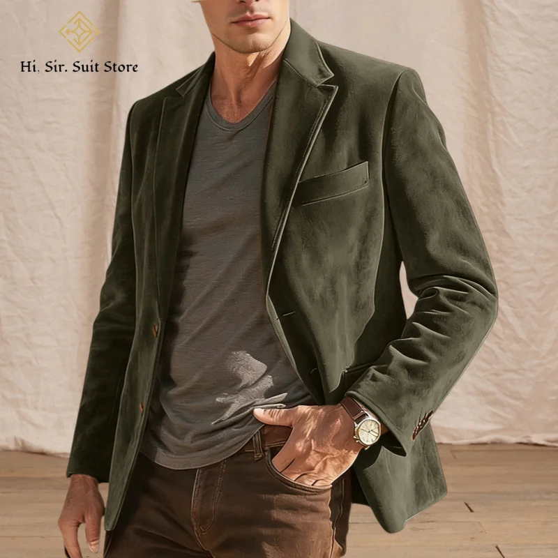 Suede Jacket for Men Premium Suede Leather Bomber Jackets Trucker Coat for Mens Hunting Jacket Lapel Collar Casual Sport Blazer