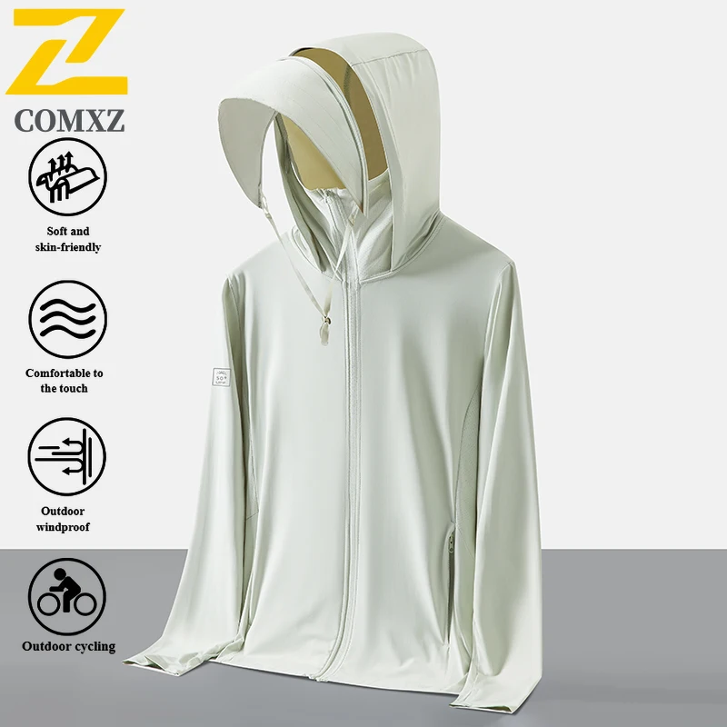 EIAO Summer Ice Silk UV Protection Jacket UPF50+ Lightweight Outdoor Sun Hoodie Breathable Skin Coat for Men Women sportswear