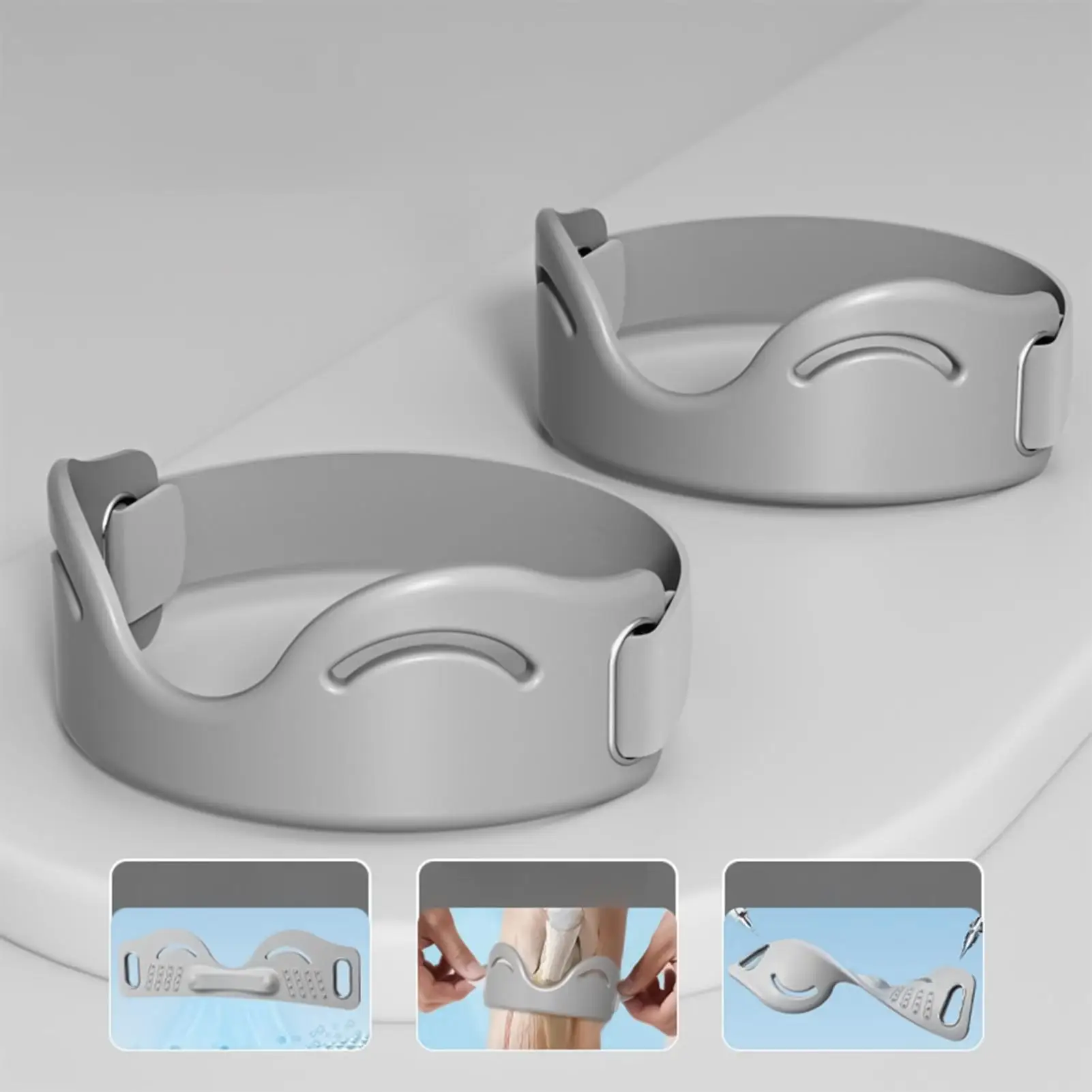 Patellar Tendon Support Strap 2 Pieces Adjustable Patella Tendon Brace Silicone Brace For Running Hiking Soccer Basketball