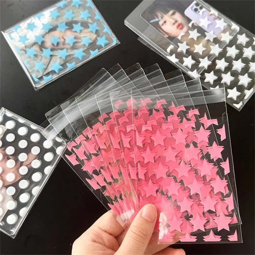 

50pcs Transparent PE Star Jewelry Self-adhesive Bag Candy Card Holder Photo Animation Peripheral Storage Gift Bag