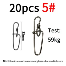  Elllv 20pcs Stainless steel Double Insurance Inside Lock Pin Saltwater Fishing Quick Ringlock Snap Hard Soft Lure Bait Connector 