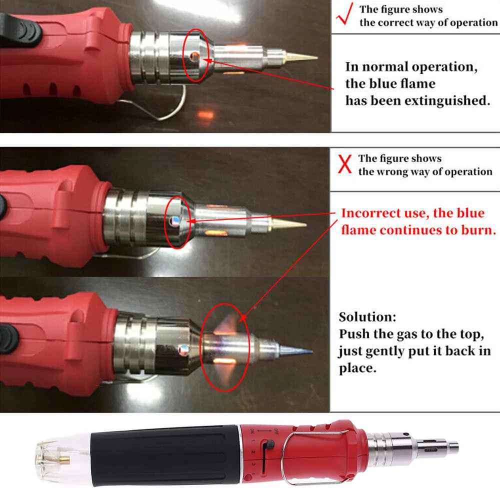 10-In-1 Gas Soldering Iron with CASE Set Multifunction HS-1115K Butane Lighter Spray Gun Set Portable Welding Equipment Tool 4