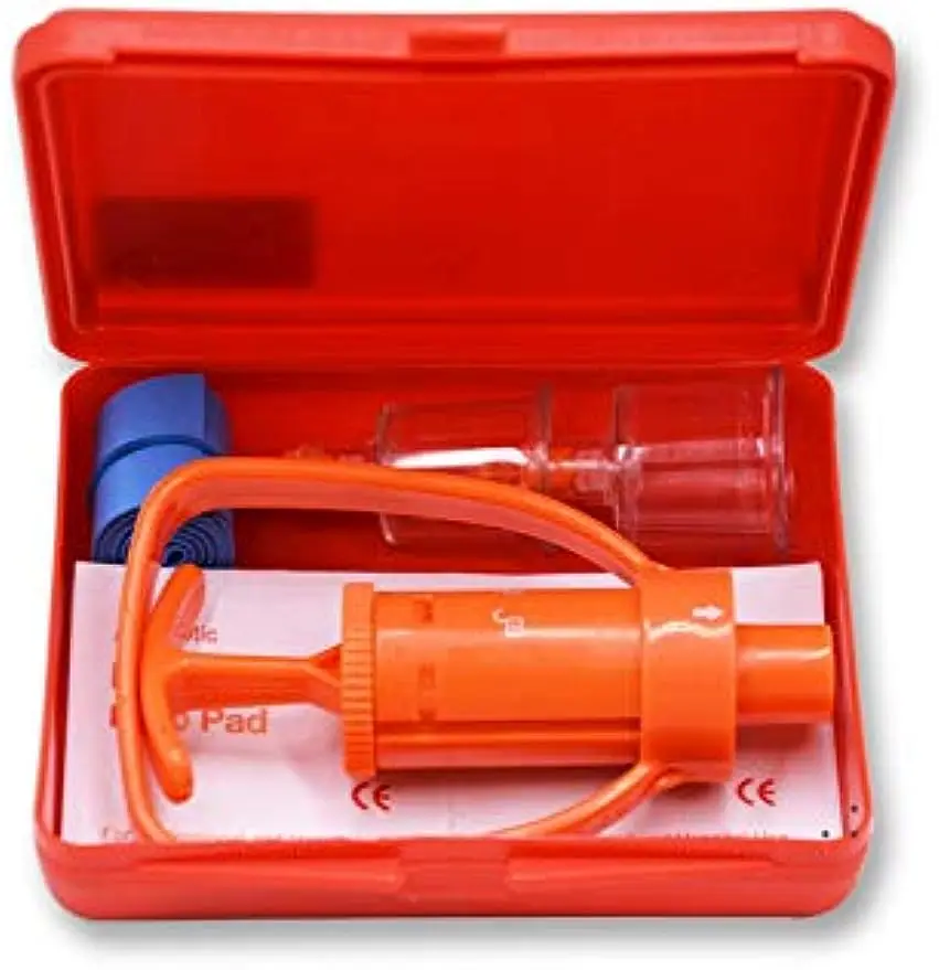 

1pc Safety Venom Poisonous Extractor First Aid Survivor Snake Bees Bite Emergency Protector Kit Reuseable Plastic Orange Case