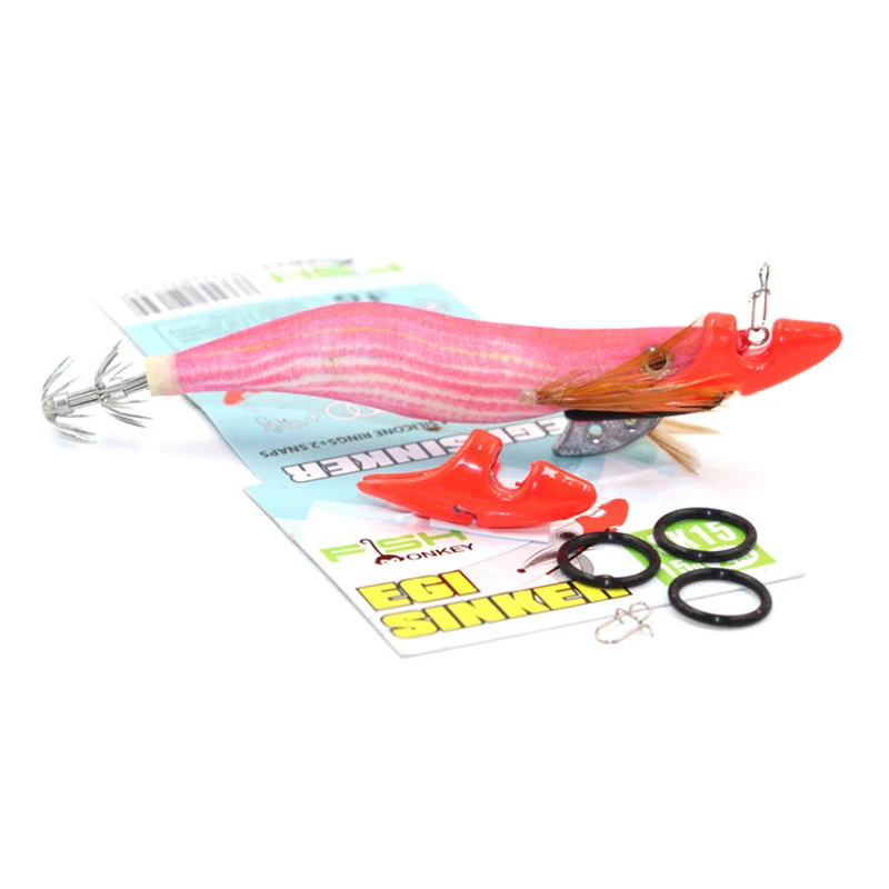 2Pcs 10/15/20/25g Shrimp Lure Sinker Squid Jig Tip Run Weight Chin Sinker for Wood Shrimp Prawn Lure Bait Fishing Tackle fishing lure,fishing sinker weights