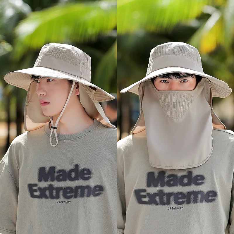 

Wholesale of Summer All-around Sun Protection Caps for Men's Face, Neck, Dust, Mosquito, and Outdoor Leisure Fishing Caps