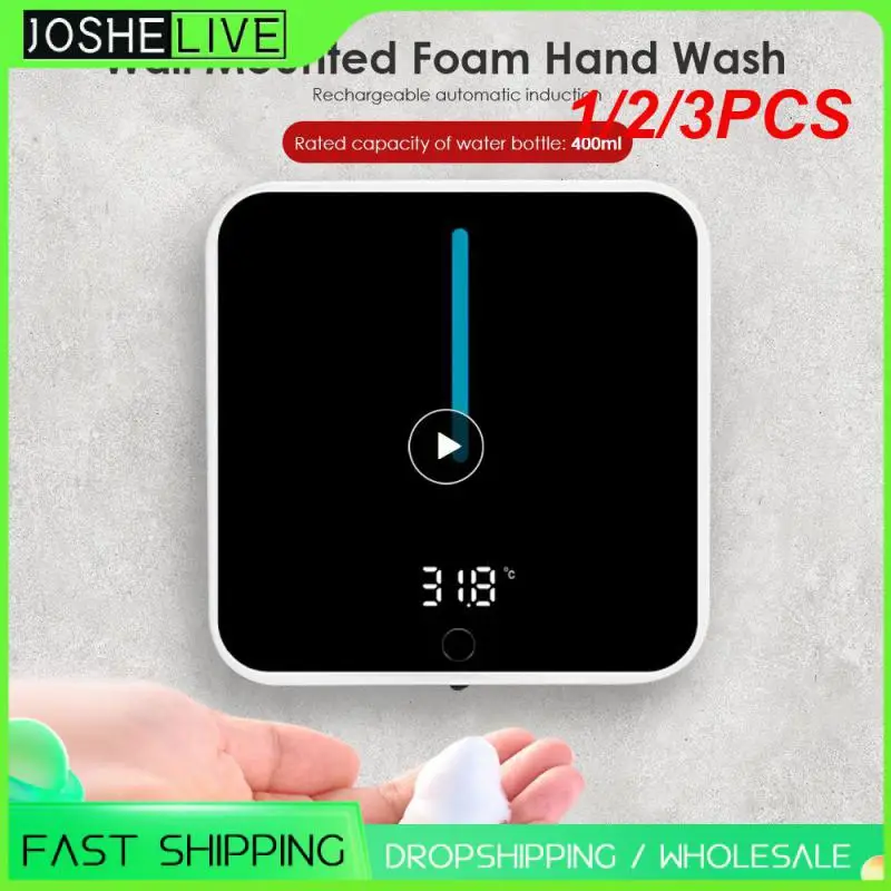 

1/2/3PCS Liquid Soap Dispensers Automatic Induction Household Kitchen Hand Washer Wall Mounted LED Display Dispenser Soap For