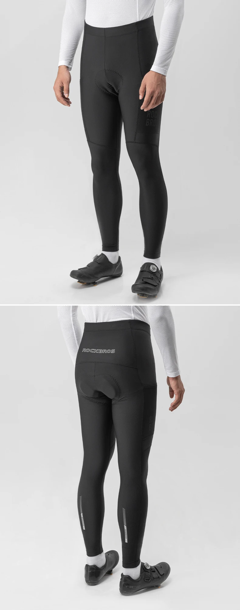 ROCKBROS Frühling Herbst Fahrradhose Herren Stoßdämpfende Schwammpolsterung Fahrrad-Lange Hose Warme MTB Rennrad-Hose – Detail 8